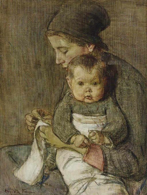motherhood-Elisabeth Nourse (American painter, 1860-1938) Mother and Baby.jpg