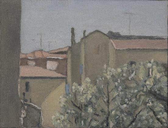 조르조 모란디, <비아 폰다차의 정원>, 1958, 캔버스에 유채, Museo Morandi, Bologna-Italy (V. 1116)