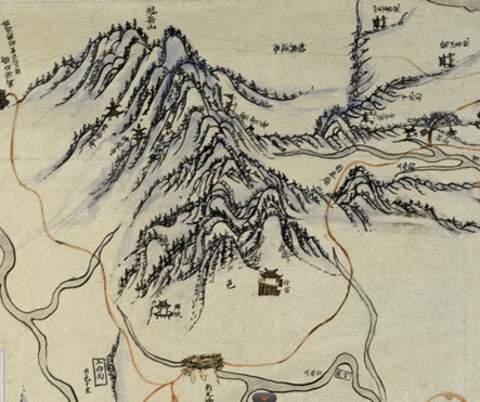 1872년 군현지도(과천)의 관악산. 회화적인 필치로 묘사됐다. 